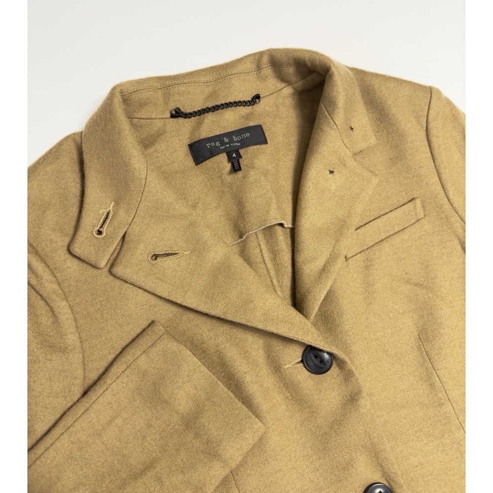 MSRP $598 Rag & Bone Slade Blazer Jacket Coat Dark Camel 100% Wool Women's Sz 4 - Picture 4 of 15